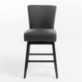 img 4 attached to 🪑 Christopher Knight Home 41.25" Tracy Fabric Swivel Barstool - Dark Charcoal Color