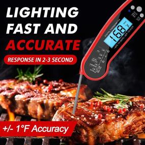 img 2 attached to QUTTUP Probe Thermometer with Kitchen Timer - Multifunctional Digital Cooking Thermometer and Candy Thermometer with Folding Probe, Backlight & Calibration Function - Ideal for Kitchen, Outdoor Grilling, BBQ