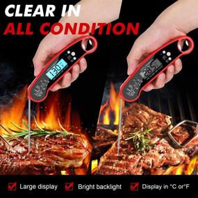 img 1 attached to QUTTUP Probe Thermometer with Kitchen Timer - Multifunctional Digital Cooking Thermometer and Candy Thermometer with Folding Probe, Backlight & Calibration Function - Ideal for Kitchen, Outdoor Grilling, BBQ