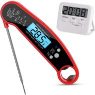 quttup probe thermometer with kitchen timer - multifunctional digital cooking thermometer and candy thermometer with folding probe, backlight & calibration function - ideal for kitchen, outdoor grilling, bbq logo