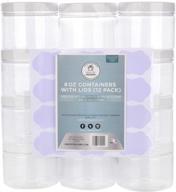 🔒 water-tight lid slime containers (8 oz, 12 pack) - clear plastic jars with labels - ideal for slime kits - bpa free логотип