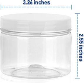 img 3 attached to 🔒 Water-tight Lid Slime Containers (8 oz, 12 Pack) - Clear Plastic Jars with Labels - Ideal for Slime Kits - BPA Free