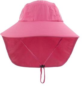 img 3 attached to 🧢 Stylish and Protective: Muryobao Kids Girls Boys Sun Hat - UPF50+ Wide Brim with Neck Flap and Mesh