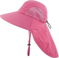 🧢 stylish and protective: muryobao kids girls boys sun hat - upf50+ wide brim with neck flap and mesh logo