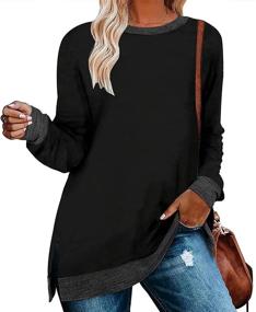 img 4 attached to Womens Crewneck Sweatshirts Sleeve Sweatershirt Outdoor Recreation