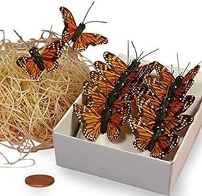 img 1 attached to Scrapbooking & Stamping: Orange Monarch Butterflies Pack of 3