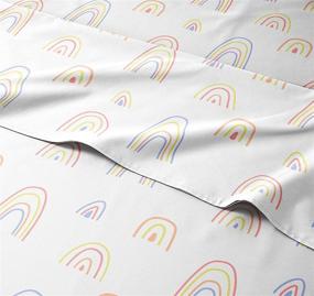 img 3 attached to Girls Rainbow Sheet Set, Twin Size Kids Sheets for Girls, Toddler Sheets for Twin Beds, Teen Bed Sheets, Fun Children's Sheets