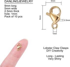img 3 attached to DanLingJewelry 100PCS Stainless Lobster 9X5X2 5Mm