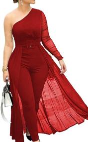img 4 attached to Ninimour Women Fashion Shoulder Jumpsuit Women's Clothing