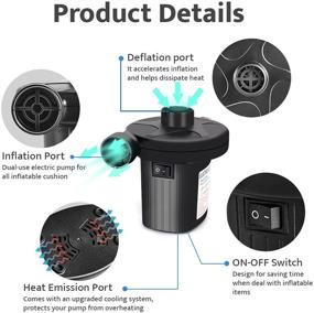 img 3 attached to 🔌 Efficient DOTSOG Electric Air Pump: Portable Quick-Fill Air Pump for Inflatables - Pool Floats, Mattresses, Couches & More!