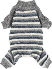 img 4 attached to Fitwarm Dog Clothes - Turtleneck Knitted Dog Pajamas and Striped Sweater Winter Outfits - Knitwear Pet Coats for Cats