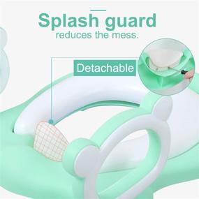 img 3 attached to 🚽 GrowthPic Potty Training Seat - Toddler Toilet Seat with Splash Guard, Anti-Skid, Soft Cushion & Potty Ladder - Green