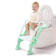 🚽 growthpic potty training seat - toddler toilet seat with splash guard, anti-skid, soft cushion & potty ladder - green logo
