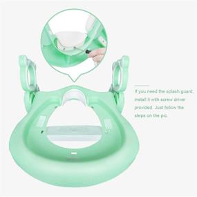 img 2 attached to 🚽 GrowthPic Potty Training Seat - Toddler Toilet Seat with Splash Guard, Anti-Skid, Soft Cushion & Potty Ladder - Green