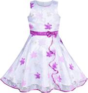 purple ribbon ruffle floral sleeveless girls' clothing logo