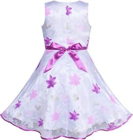 img 3 attached to Purple Ribbon Ruffle Floral Sleeveless Girls' Clothing