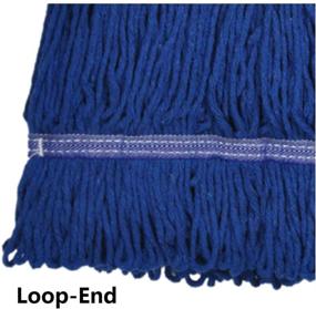 img 2 attached to 3-Pack Blue Heavy Duty Loop-End Cotton String Mop Heads – 6 Inch Headband, Replacement Refills for Home, Industrial & Commercial Use