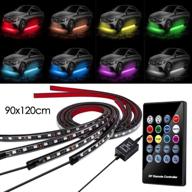 🚗 bliauto 12v rgb led strip underglow lights kit | waterproof car underbody lighting | wireless remote control | music sound active | includes cable tie & screw (90x120cm) logo