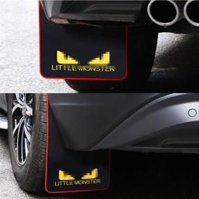 img 2 attached to 🚗 LLJSTAT Soft Material Automotive Fender Mud Flaps - Universal Fit Black Splash Guards for Cars - No Collision Rubber Mud Guard - LITTLEM. Universal Size: 43.5cm x 23cm x 0.5cm