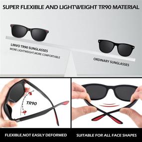 img 2 attached to 🕶️ LINVO Design Polarized Sunglasses - A Classic Choice for Eye Protection