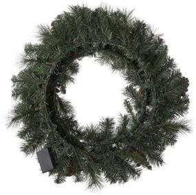 img 1 attached to Glitzhome Pre Lit Glittered Christmas Wreath