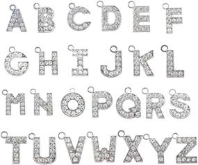 img 2 attached to A-Z Full Rhinestone Slide Alphabet Letters - 10mm Slide Rings for DIY Keychain, Pendants, Bracelets - Jewelry Making Charms Set of 52 (Sliver - 52PCS)