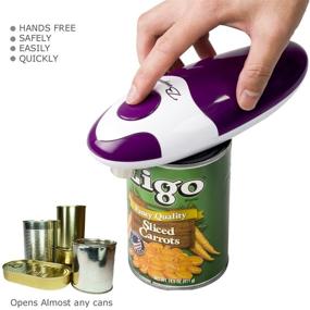 img 1 attached to 🍆 BangRui Electric Can Opener - Smooth Soft Edge, One-Button Start & Manual Stop (Purple)