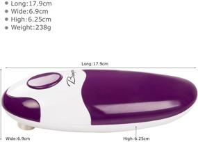 img 3 attached to 🍆 BangRui Electric Can Opener - Smooth Soft Edge, One-Button Start & Manual Stop (Purple)