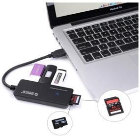 img 1 attached to 🖥️ ORICO USB 3.0 Хаб и 5-в-1 Адаптер для карт TF и SD для iMac, MacBook Air, MacBook Pro, MacBook, Mac Mini, ПК и ноутбуков - Черный