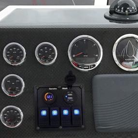 img 3 attached to 🚙 Off-Road Vehicles and Boat 4 Gang Rocker Switch Panel with 12V Digital Voltmeter Display, 5V 2.1A Dual USB Port, LED Blue Lighted On/Off Switches, Perfect for RVs and Trucks