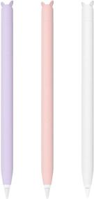 img 4 attached to 🖊️ Protective Silicone Apple Pencil Case Set for iPad Pro: 3 Pack Soft Sleeve Cover (White, Pink, Purple)