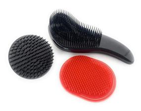 img 3 attached to 🌊 G.B.S Набор расчесок для раздраивания волос "Wave Detangling Hair Brush Set": Портативные расчески для щадящего раздраивания дома или в пути - Набор из 3-х штук (включает в себя расческу для раздраивания волн, расческу для шампуня и карманную пальциевую расческу).