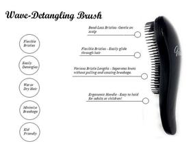 img 1 attached to 🌊 G.B.S Набор расчесок для раздраивания волос "Wave Detangling Hair Brush Set": Портативные расчески для щадящего раздраивания дома или в пути - Набор из 3-х штук (включает в себя расческу для раздраивания волн, расческу для шампуня и карманную пальциевую расческу).