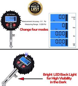 img 2 attached to Digital Tire Pressure Gauge 200 PSI With LED Voltmeter- Heavy Duty