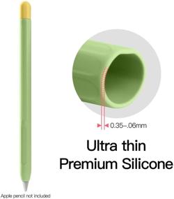 img 2 attached to 🍏 GUDOU Duotone Case Cover Silicone Sleeve Skin for Apple Pencil 2nd Generation - Full Protection (Matcha Green) - with Cap & Tip Cover