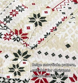 img 2 attached to Christmas Quilt Set: Twin Size Bedding with Plaid Patchwork, Snowflake & Elk Designs - Holiday Home Décor