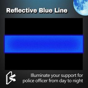 img 1 attached to 👮 Отражающий наклейка номерного знака Blue Lives Matter - Набор из 20 виниловых наклеек - Тонкие синие линии для полицейских - Проявите солидарность с полицией / правоохранительными органами (1" x 1.5")