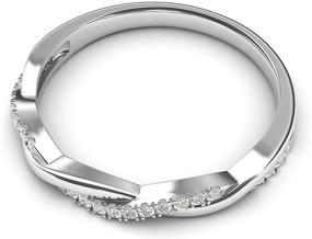 img 2 attached to 💍 Petite Twisted Vine Simulated Diamond Wedding Band, 2.5mm Sterling Silver Matching Ring