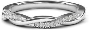 img 4 attached to 💍 Petite Twisted Vine Simulated Diamond Wedding Band, 2.5mm Sterling Silver Matching Ring