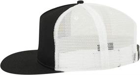 img 1 attached to 🧢 Optimized Otto Square Flat Visor SNAP 5 Panel Mesh Back Trucker Snapback Hat