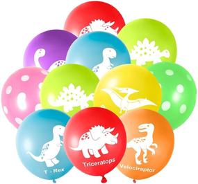 img 4 attached to 🦖 FEPITO 32-Piece Dinosaur Balloons - Fun Dinosaur Latex Balloons for Party Decorations in 8 Colors