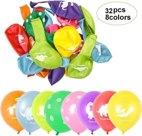 img 3 attached to 🦖 FEPITO 32-Piece Dinosaur Balloons - Fun Dinosaur Latex Balloons for Party Decorations in 8 Colors