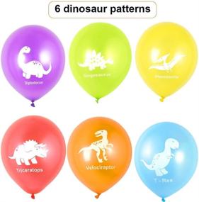 img 2 attached to 🦖 FEPITO 32-Piece Dinosaur Balloons - Fun Dinosaur Latex Balloons for Party Decorations in 8 Colors