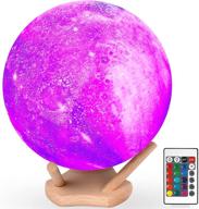 upgraded moon lamp night light: 5.9 inch galaxy star lamp with 16 colors led, wood stand, touch & remote control - perfect for baby girls, boys, family birthdays логотип