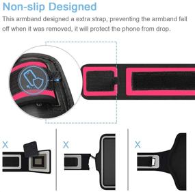 img 1 attached to 🏋️ JEMACHE Galaxy S10 S9 S8 Armband for Gym, Running, Workouts - Phone Arm Band for Samsung Galaxy S10/S9/S8/S7 Edge (Rose)