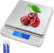 🔢 samsion digital kitchen scale: precise multifunction food scale, stainless steel, lcd display, tare & pcs features - ideal for jewelry baking cooking - 6.6lb/3000g by 0.1g/0.01oz - batteries included logo