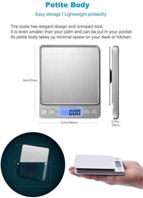 img 1 attached to 🔢 Samsion Digital Kitchen Scale: Precise Multifunction Food Scale, Stainless Steel, LCD Display, Tare & PCS Features - Ideal for Jewelry Baking Cooking - 6.6lb/3000g by 0.1g/0.01oz - Batteries Included