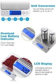 img 2 attached to 🔢 Samsion Digital Kitchen Scale: Precise Multifunction Food Scale, Stainless Steel, LCD Display, Tare & PCS Features - Ideal for Jewelry Baking Cooking - 6.6lb/3000g by 0.1g/0.01oz - Batteries Included