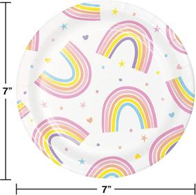 img 1 attached to 🌈 Яркие счастливые радужные десертные тарелки в наборе из 8 штук - идеально для вкусных угощений