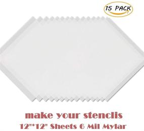 img 3 attached to 🖌️ High-Quality 6 Mil Mylar Stencil Sheets - 15 Pack 12x12" for Cricut & Silhouette Machines